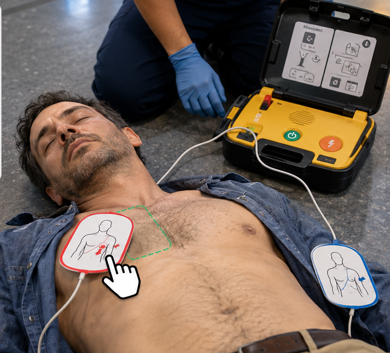 Paciente adulto inconsciente en un entorno de simulación
